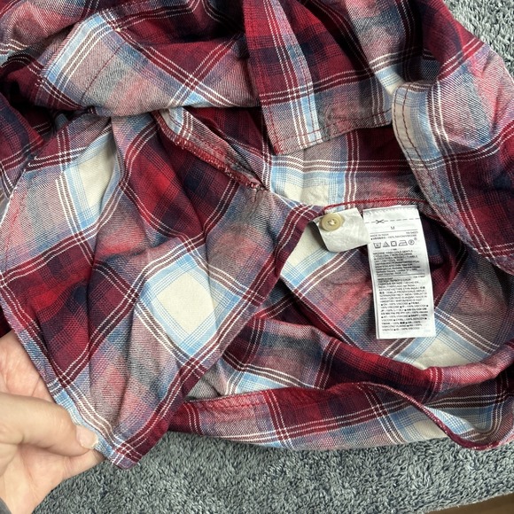 Gap Pendleton Plaid Shirtdress Size Medium Red Long Sleeve Belted Pocket Holiday - Picture 4 of 5